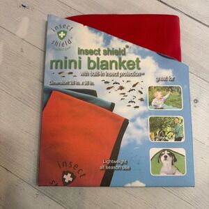 Insect Shield Protection Bug and Insect Repellent Blanket Mini 28" x 36" red NEW